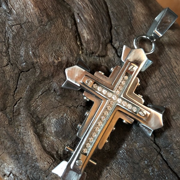 Stainless Steel Cross Pendant - Picture 3 of 8